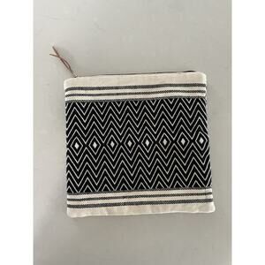 Tribe Alive Fold Over Clutch Purse Pouch Black & Cream Ivory
